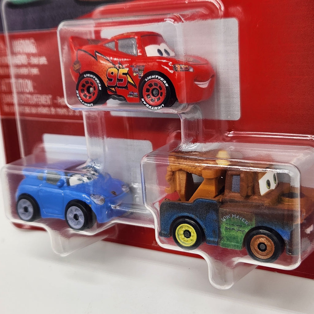 DISNEY PIXAR CARS MINI RACERS MCQUEEN SALLY MATER 2026 3 PACK0