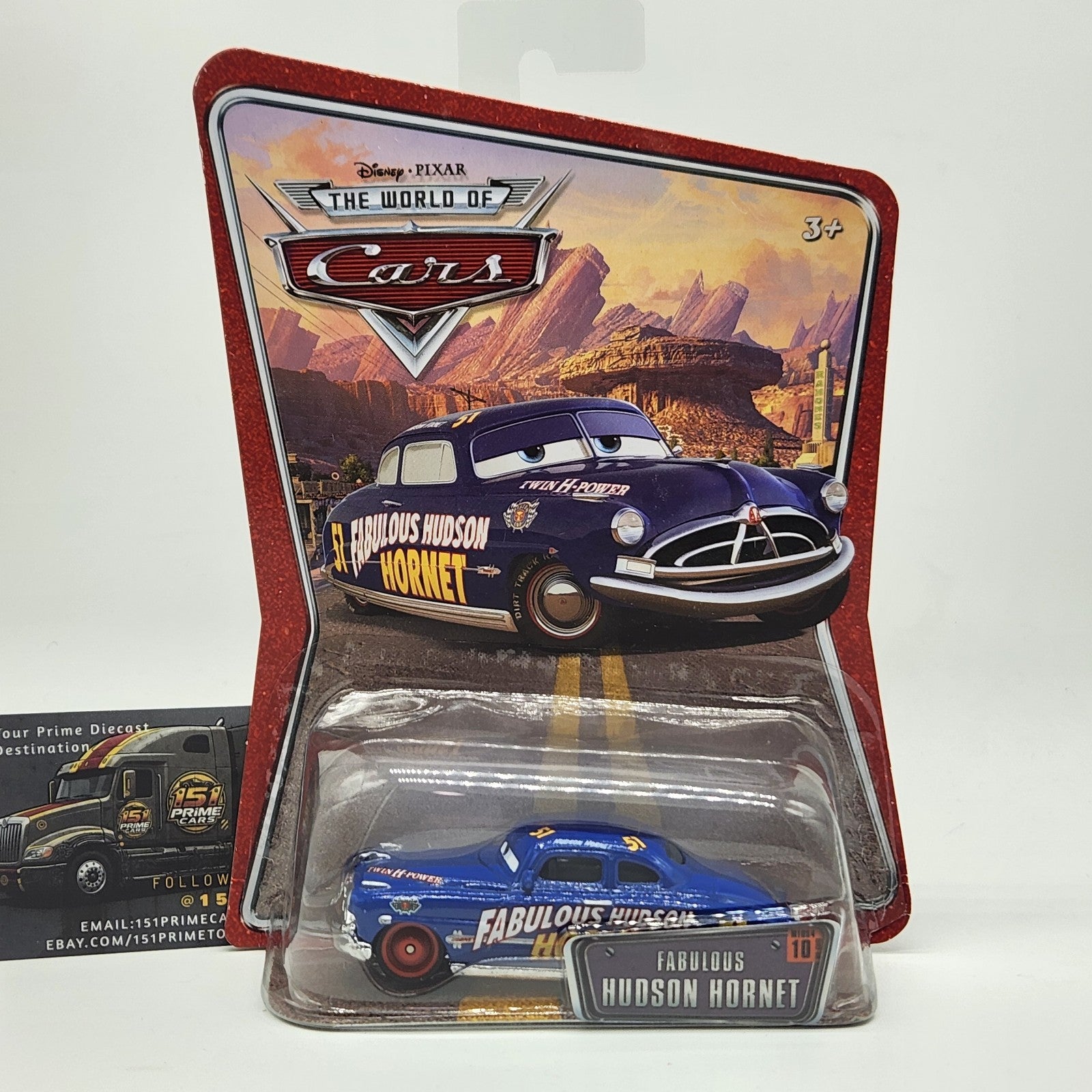 Disney Pixar World Of Cars 2008 FABULOUS HUDSON HORNET 1:55 Diecast Car0