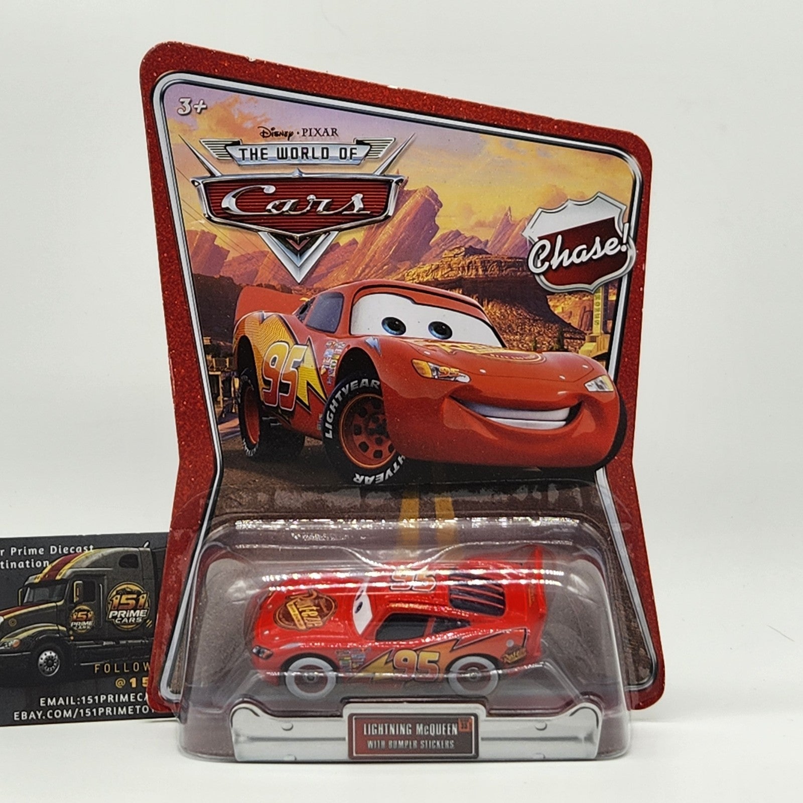 2007 Disney Pixar The World Of Cars Lightning McQueen With Bumper Stickers Chase0