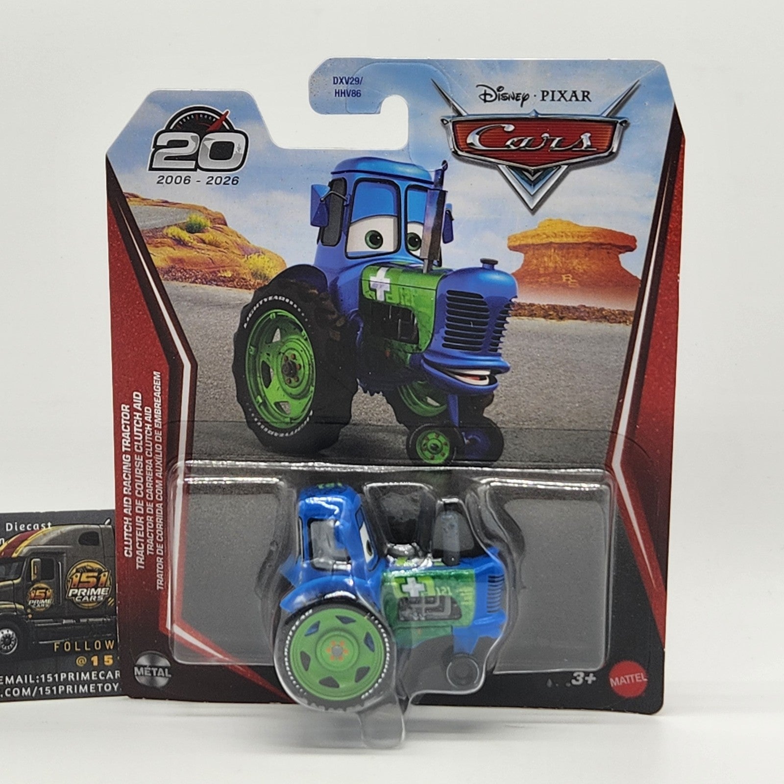 Disney Pixar Cars 20th Anniversary Card - Clutch Aid Racing Tractor 2026 Mattel0