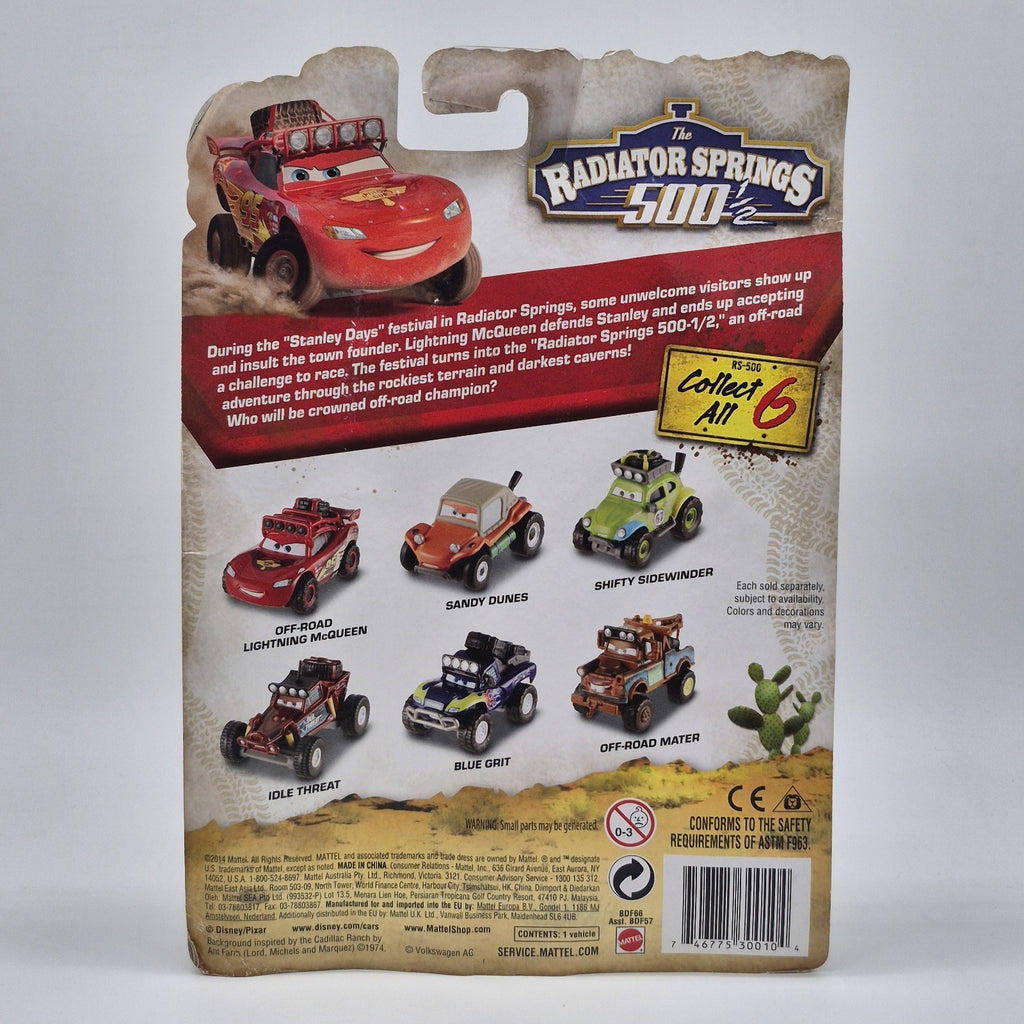 DISNEY PIXAR CARS THE RADIATOR SPRINGS 500 1/2 IDLE THREAT WITH OFF ROAD TIRES3