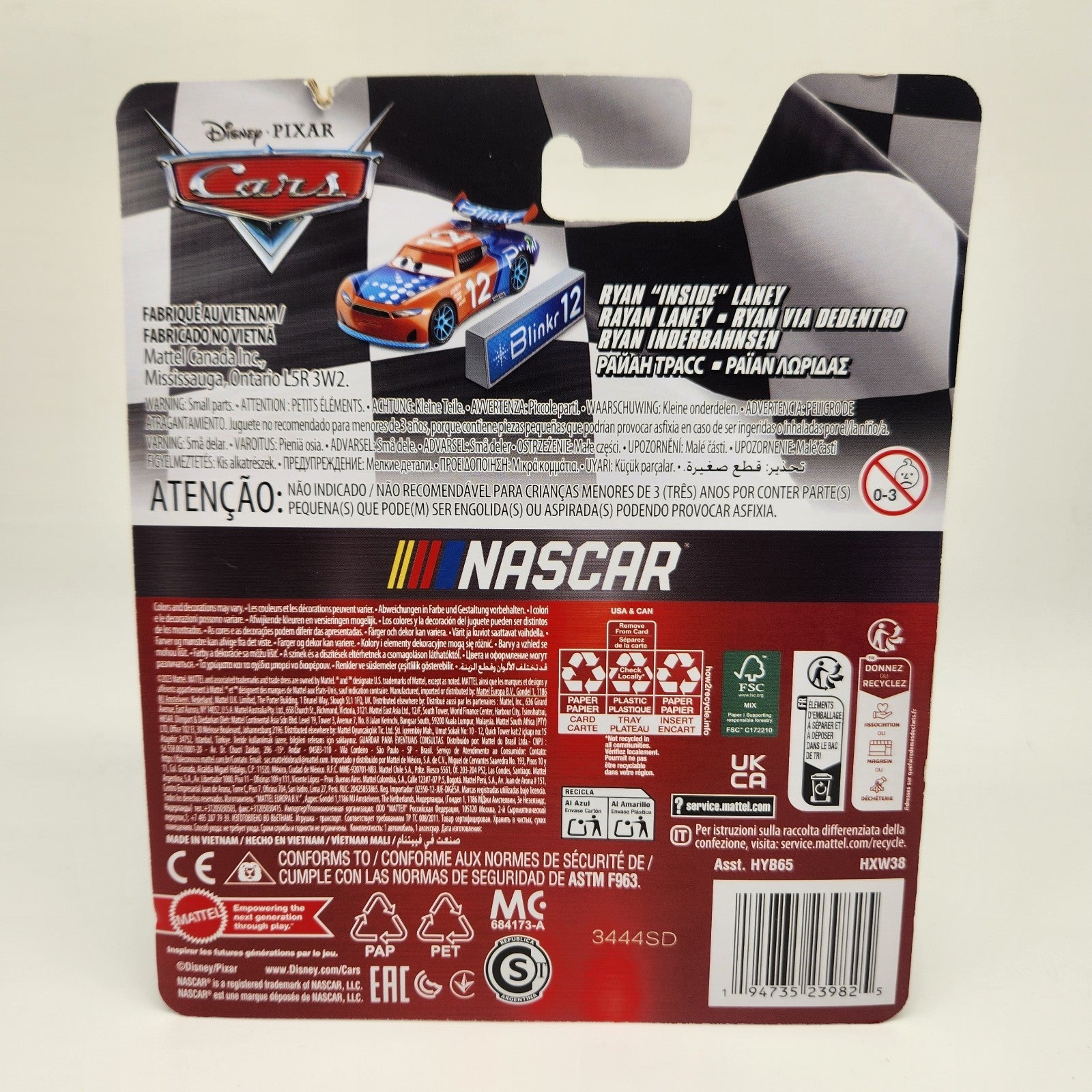 Ryan "Inside" Laney - Sealed Metal diecast Disney Pixar Cars NASCAR Ryan Blaney3