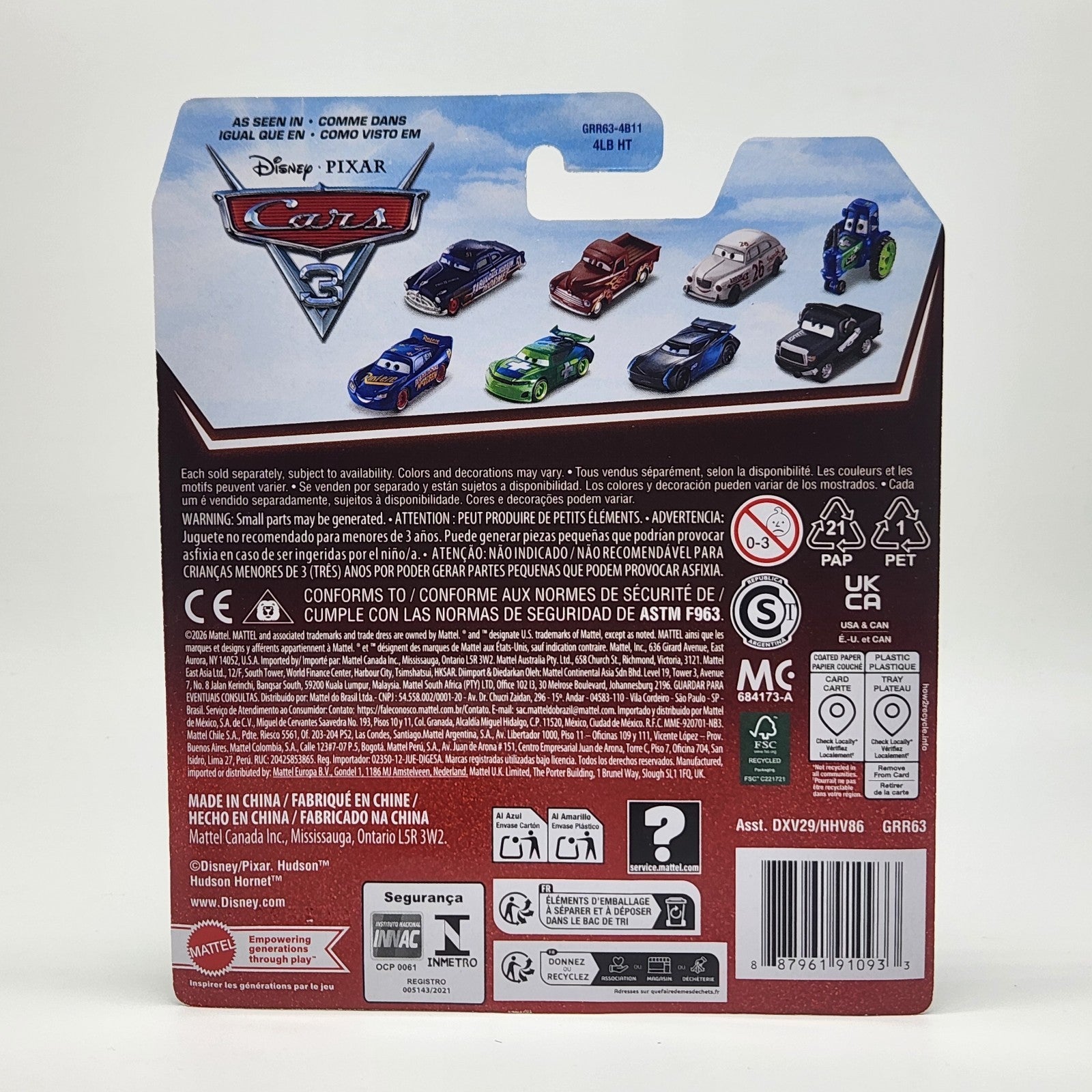 Mattel Disney Pixar Cars 3 GRR63 1:55 Metal Will Rusch #76 Vinyl Toupee Next Gen2