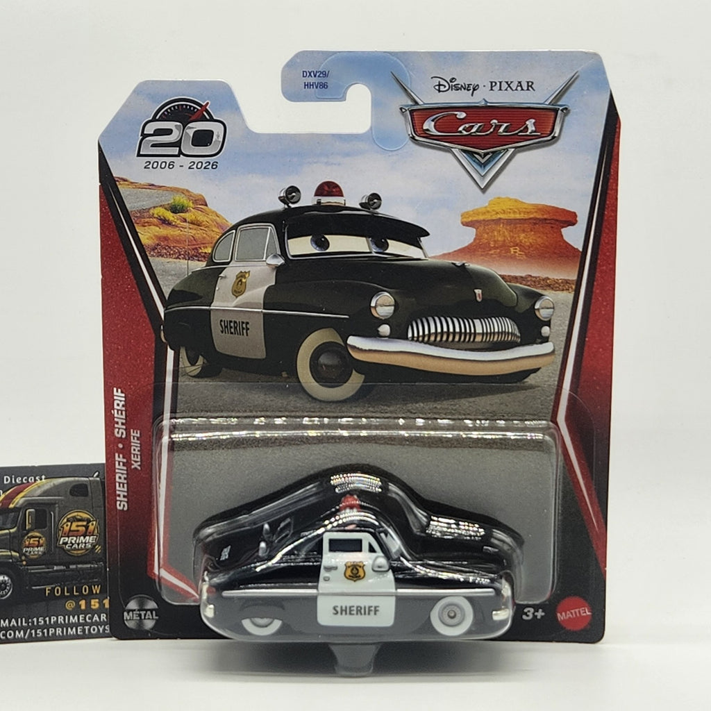 Sheriff Disney Pixar Cars 20th Anniversary 2026 1:55 Diecast Mattel Police Car0