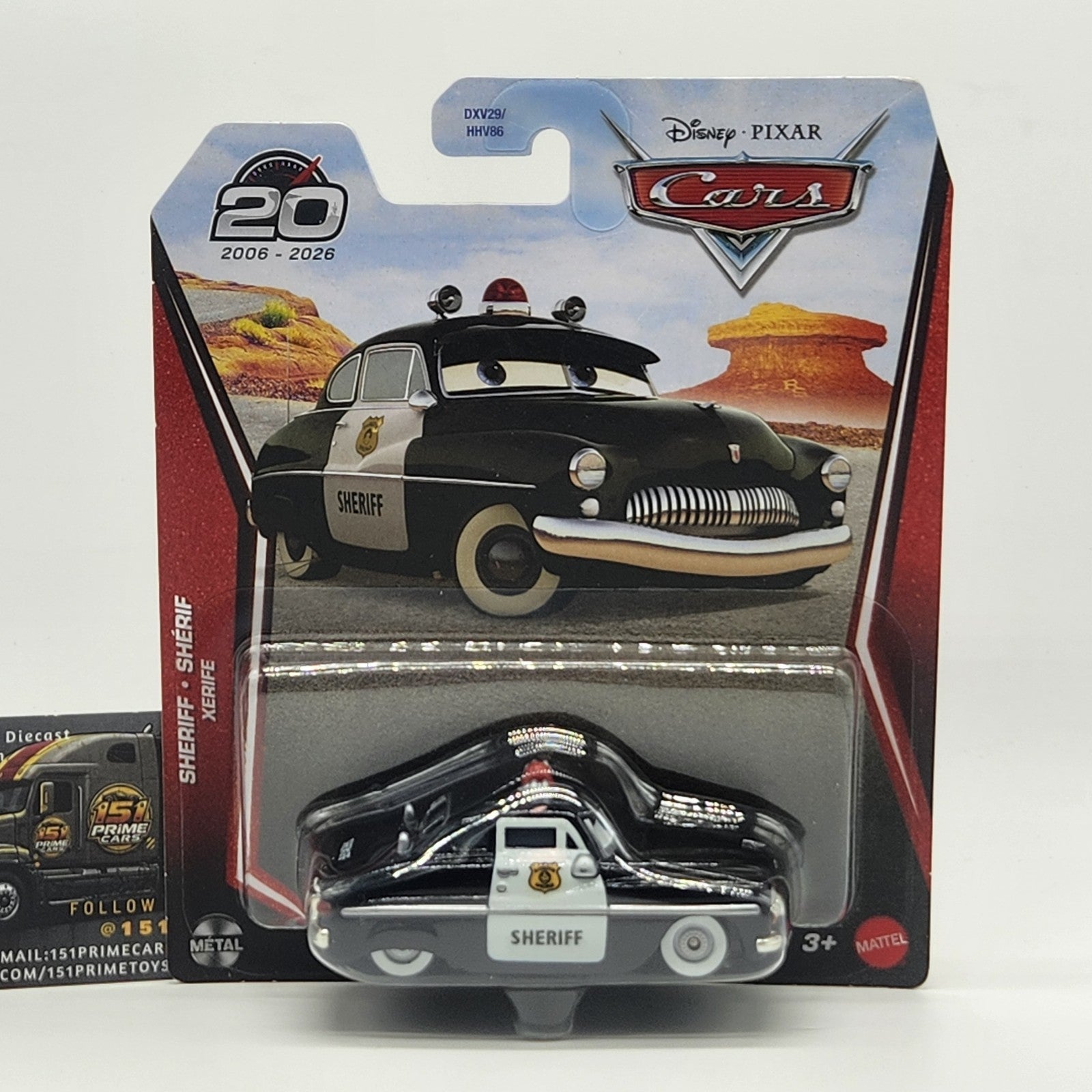 Sheriff Disney Pixar Cars 20th Anniversary 2026 1:55 Diecast Mattel Police Car0