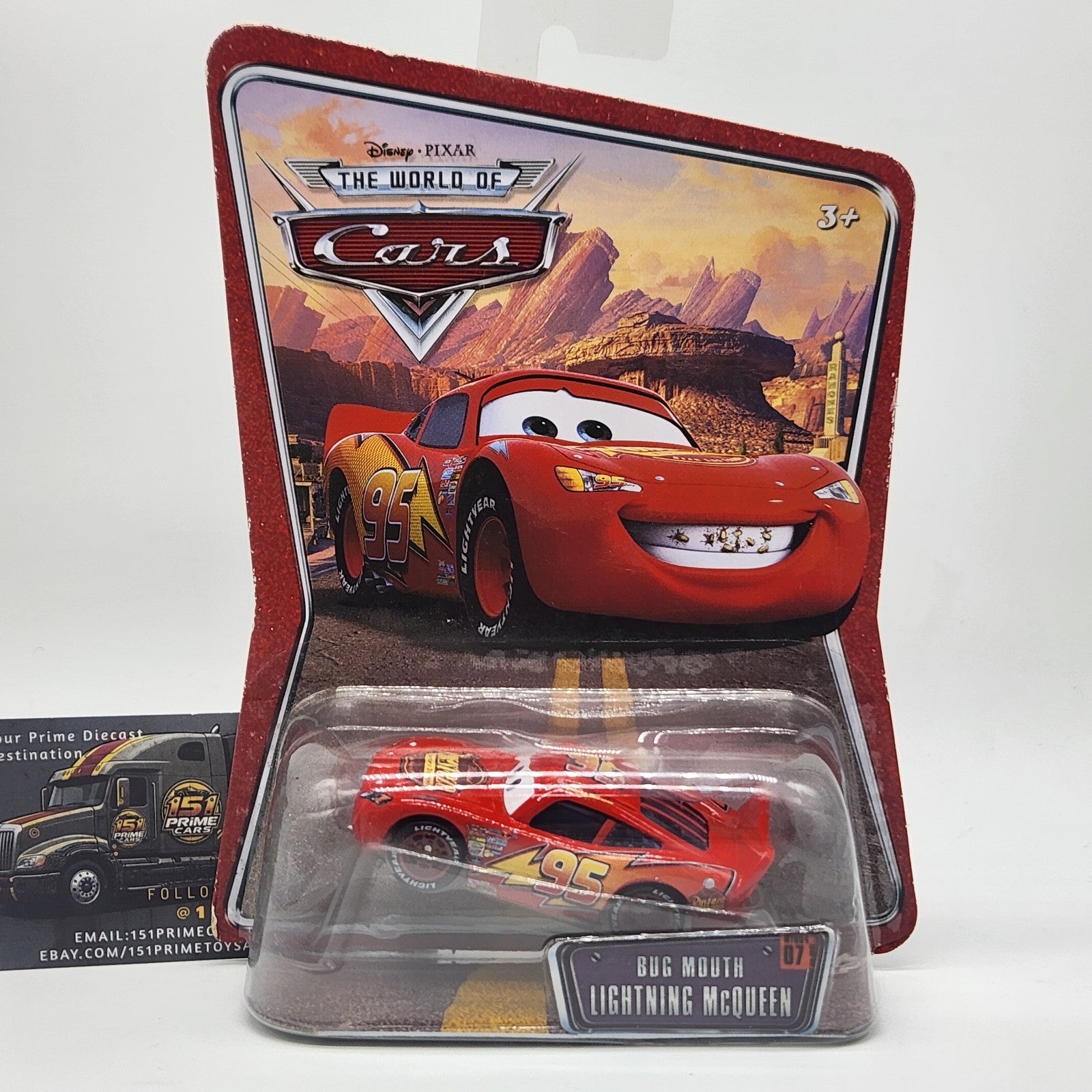 Bug Mouth Lightning McQueen 2008 Disney Pixar World Of Cars 1:55 Diecast Car0