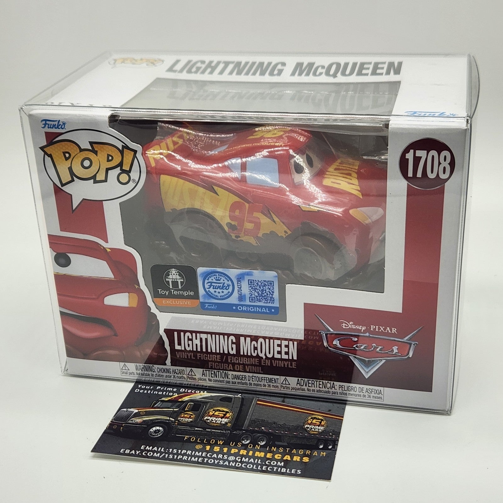 Funko Pop! Vinyl Disney Pixar Cars Lightning McQueen 1708 - Toy Temple Exclusive0