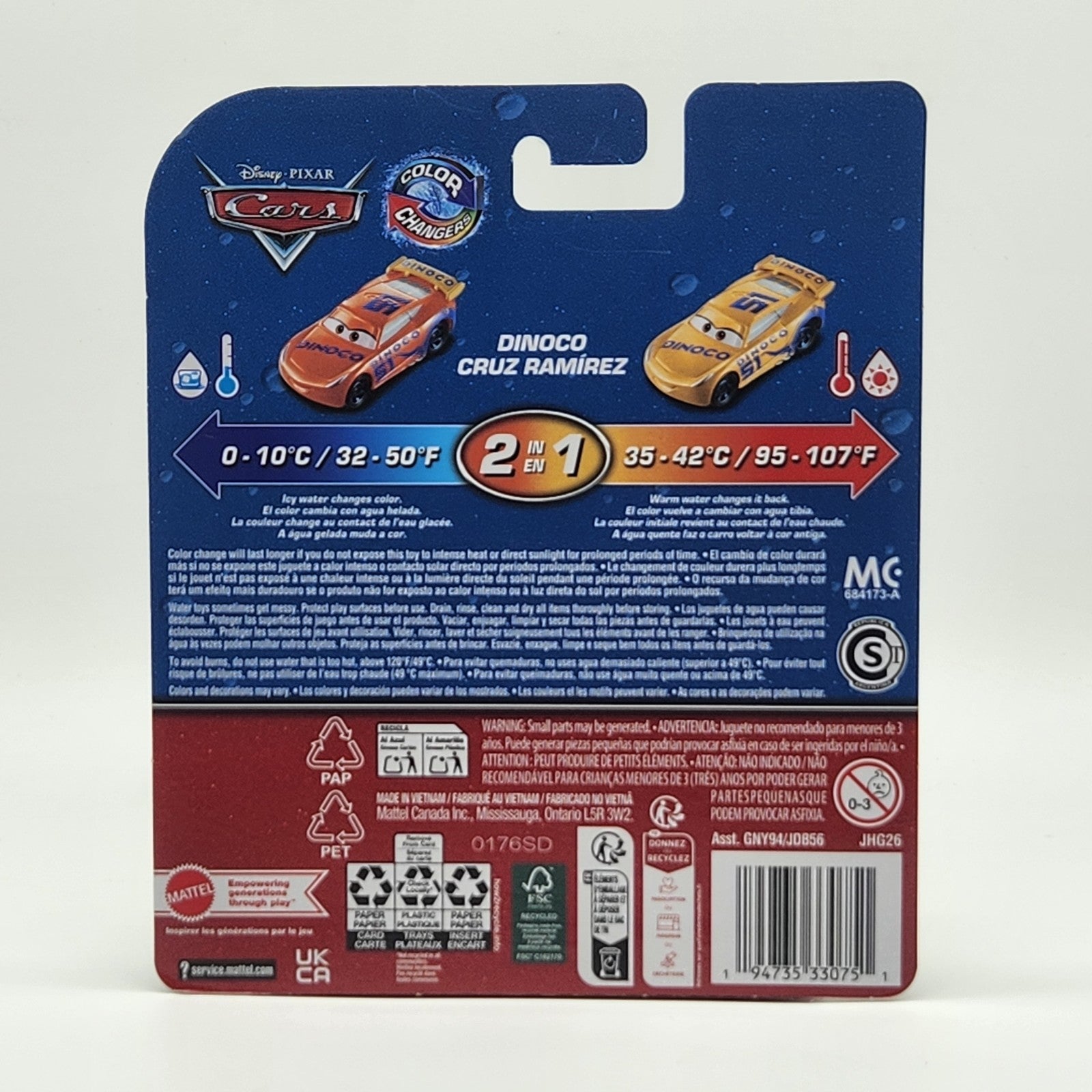 Disney Pixar Cars Color Changers Dinoco Cruz Ramirez 1:55 Orange Yellow Mattel2