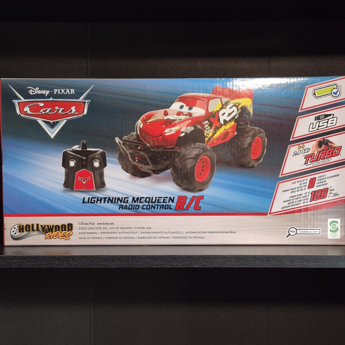 Jada Toys Disney Pixar Cars Lightning McQueen R/C Remote Control Car Red USB New4