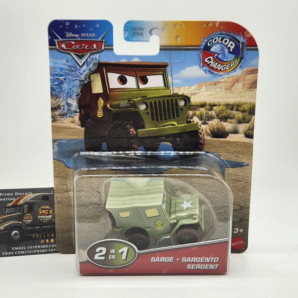 Disney Pixar Cars Color Changers SARGE 1:55 Diecast Nattel Toy Car 20250