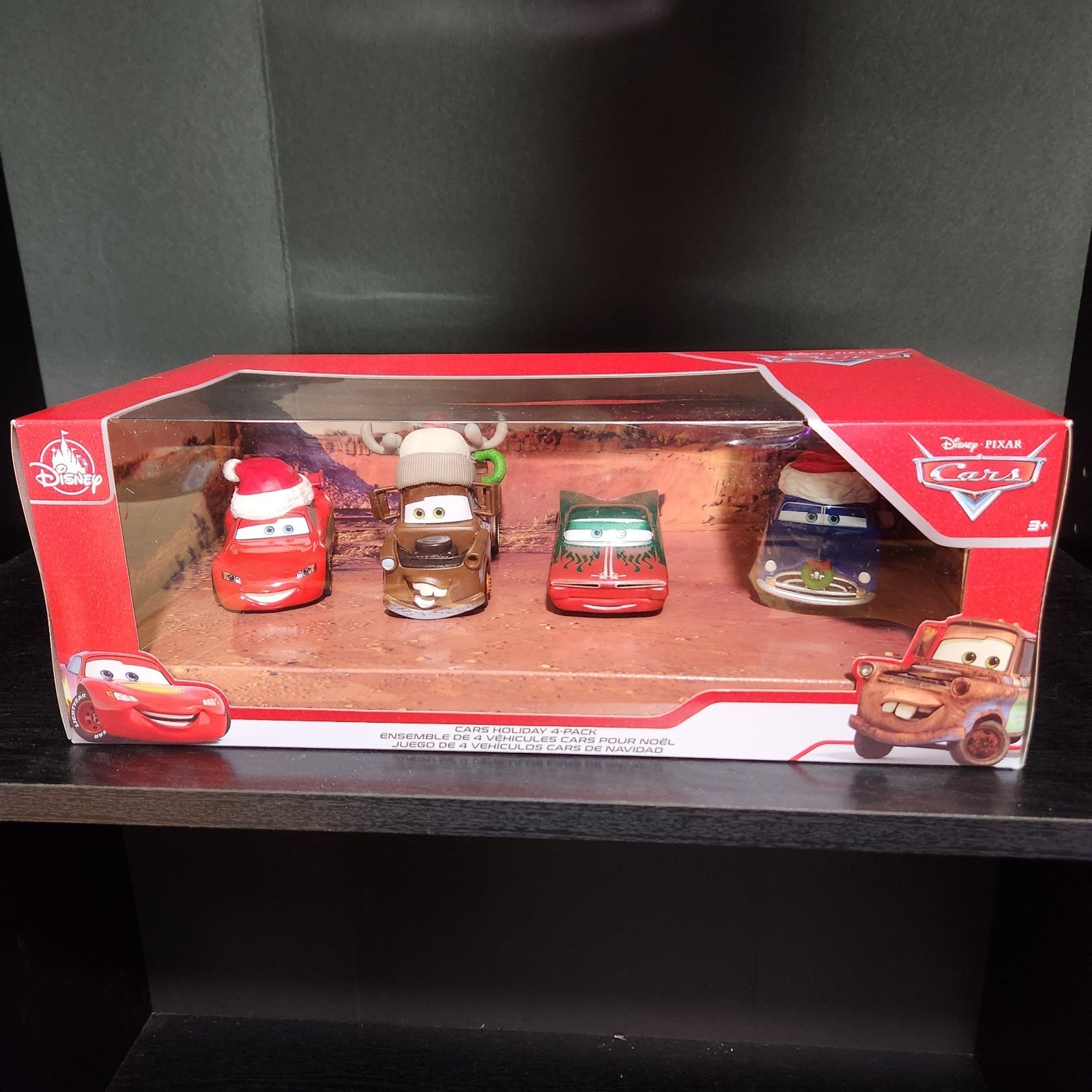Disney Store 1:43 Pixar Cars Holiday Diecast 4 Pack McQueen Mater Ramone 20250