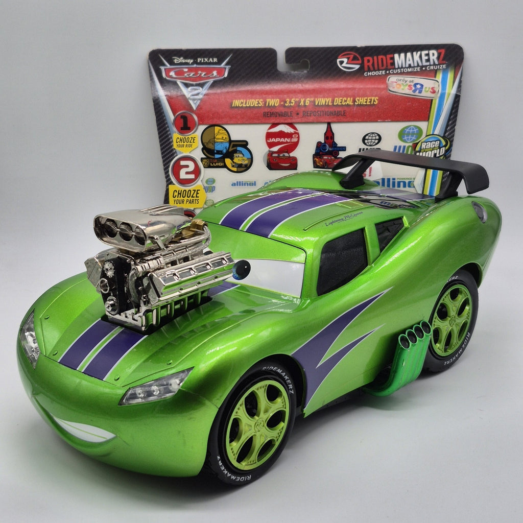 2012 Ridemakerz Lightning McQueen Cars 2 Disney Pixar Collectibke Custom Green 0