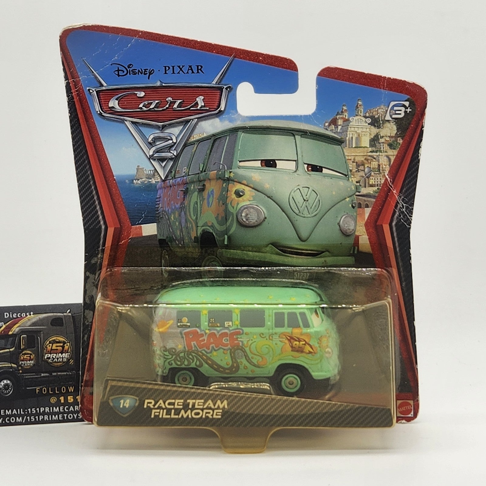 Race Team Fillmore 2010 Disney Pixar Cars 2 Diecast 1:55 Mattel Toy V28020
