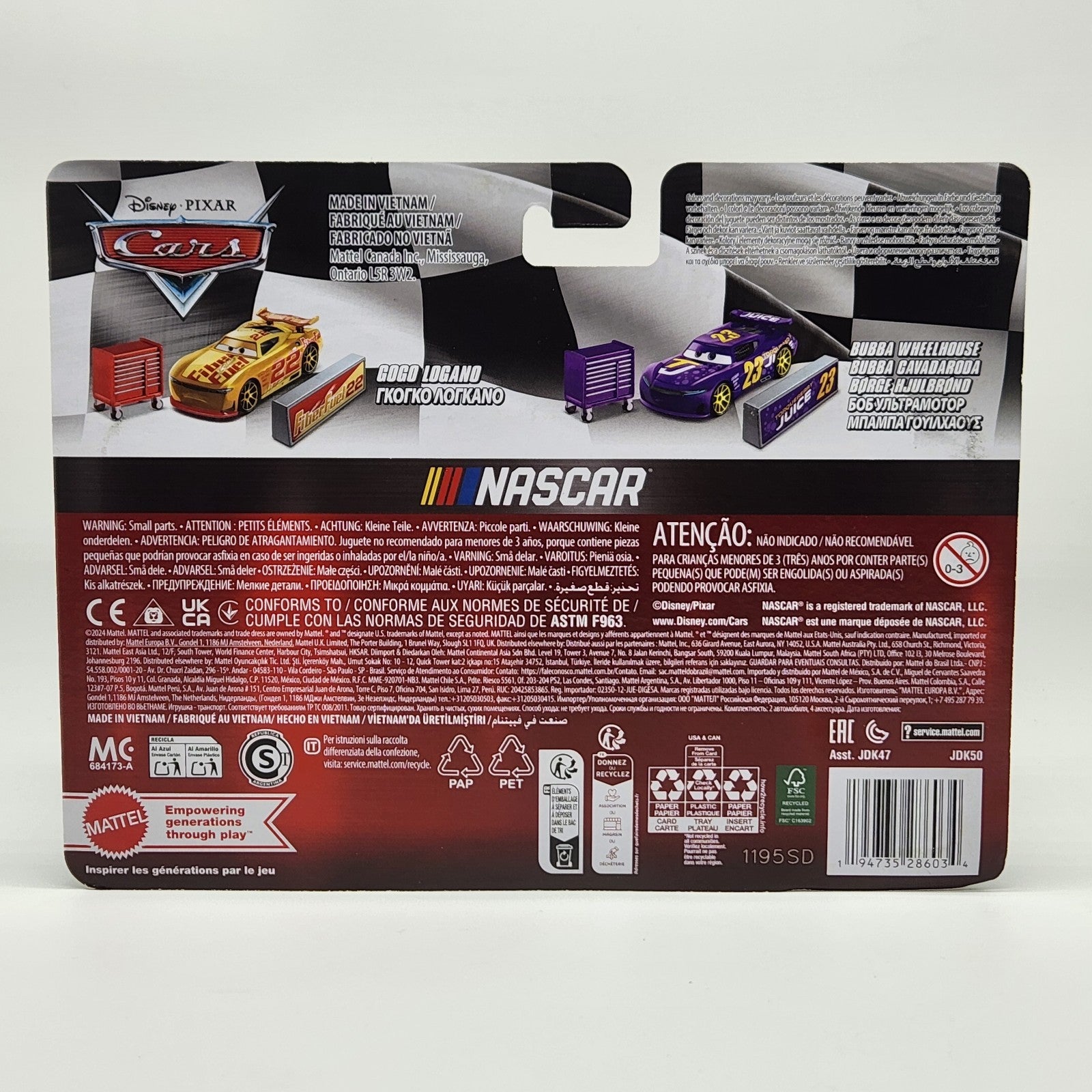 Disney Cars Nascar 2 Pack Gogo Logano And Bubba Wheelhouse Pixar Mattel 1:55 3