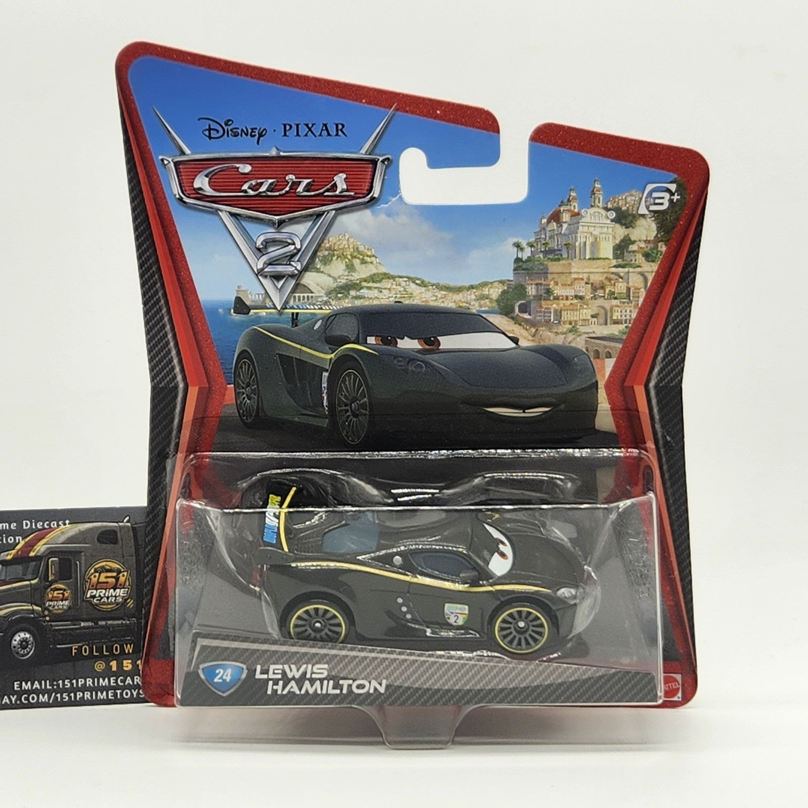 2010 Disney Pixar Cars 2 Lewis Hamilton #24 Diecast 1:55 V28190