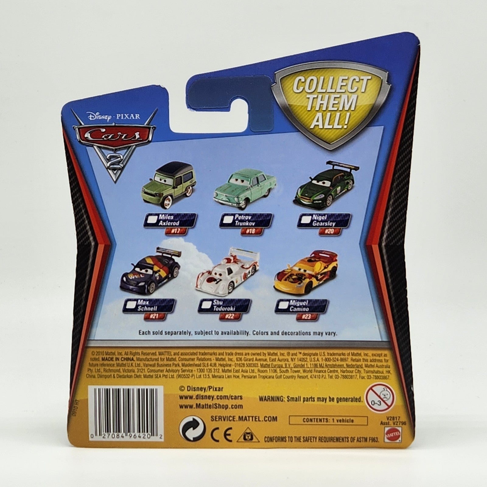 2010 Disney Pixar Cars 2 Shu Todoroki #22 Sealed New 1:55 Mattel Diecast2