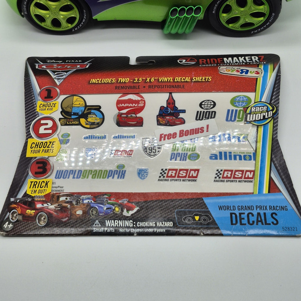 2012 Ridemakerz Lightning McQueen Cars 2 Disney Pixar Collectibke Custom Green 13