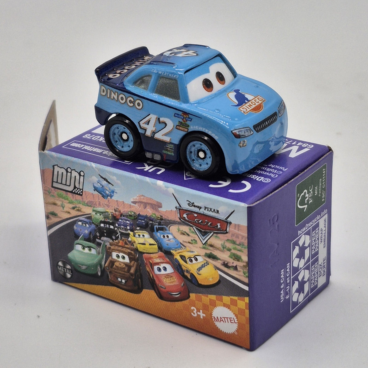Cal Weathers Dinoco Disney Pixar Cars Mini Racers 1:87 Diecast Car Piston Cup0