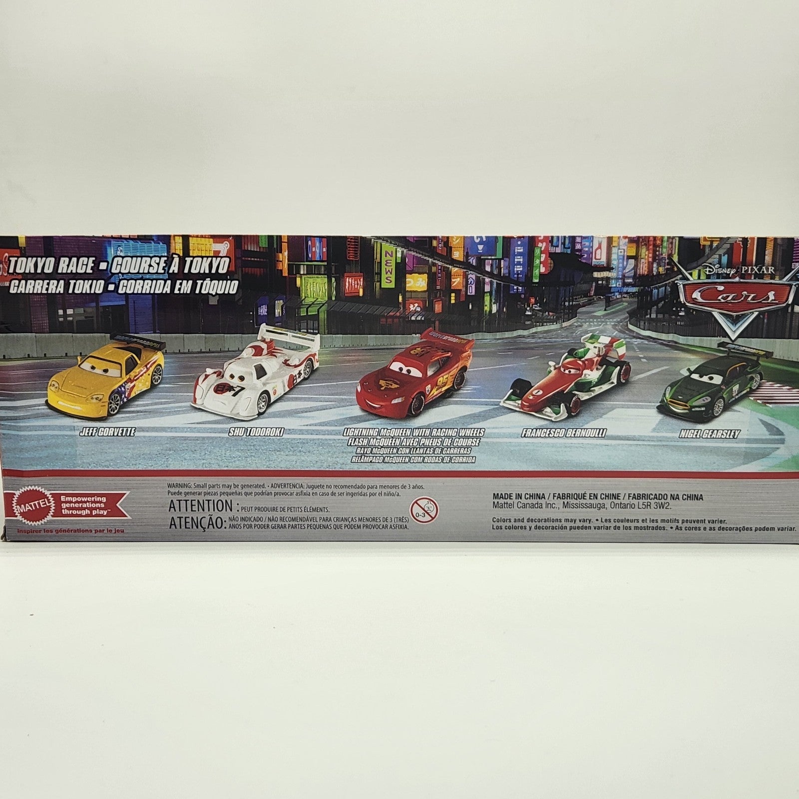 Disney Pixar Cars TOKYO RACE 5 Pack Diecast Cars SHU, Jeff, Nigel Mattel 20264