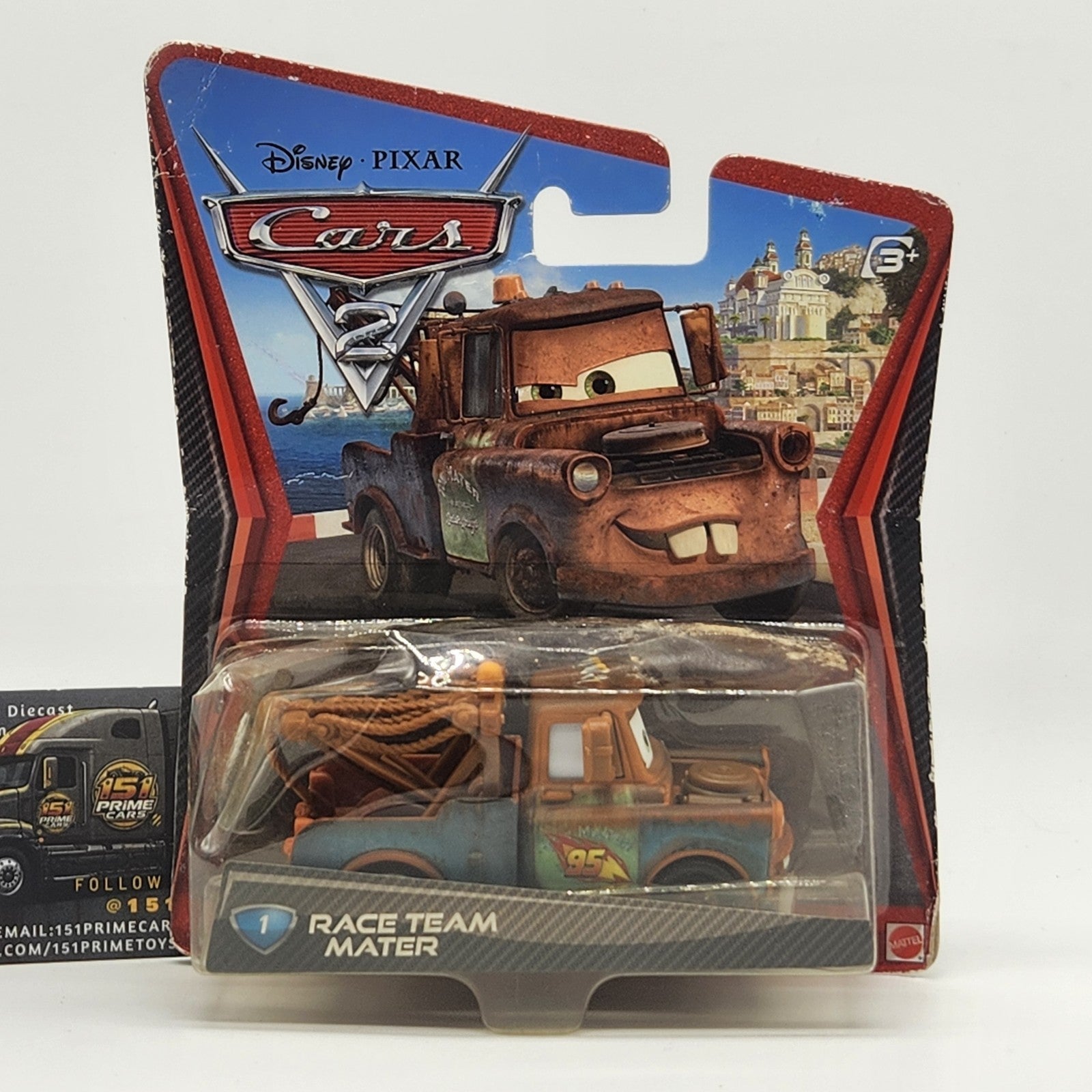 2010 Mattel | Disney Pixar Cars 2  Race Team Mater  #1 Tow Truck  SEALED 1:550