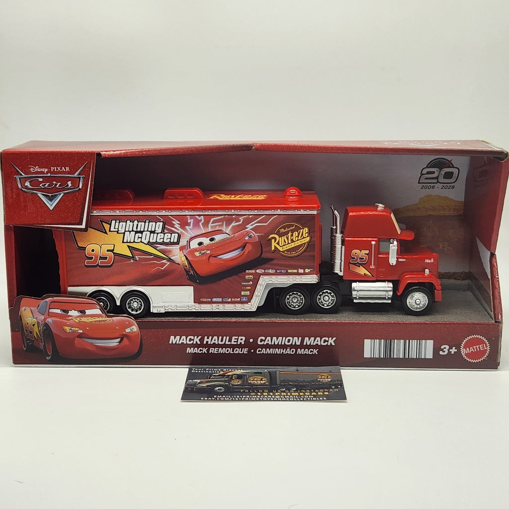 20th Anniversary Mack Hauler Disney Pixar Cars 1:55 Lightning Mcqueen Toy 20260