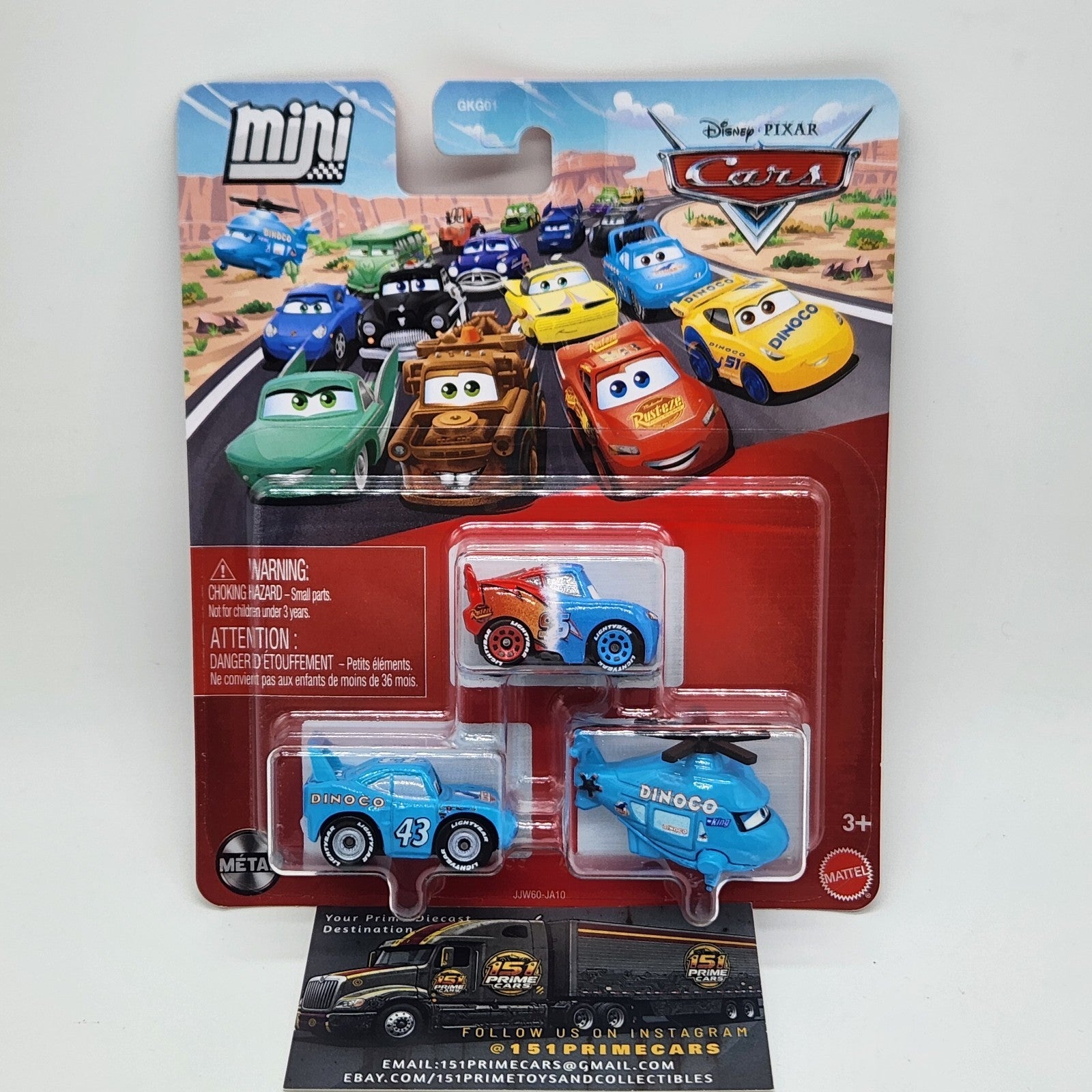 Disney Pixar Cars Mini Racers Team Dinoco. Transforming McQueen Helicopter King1