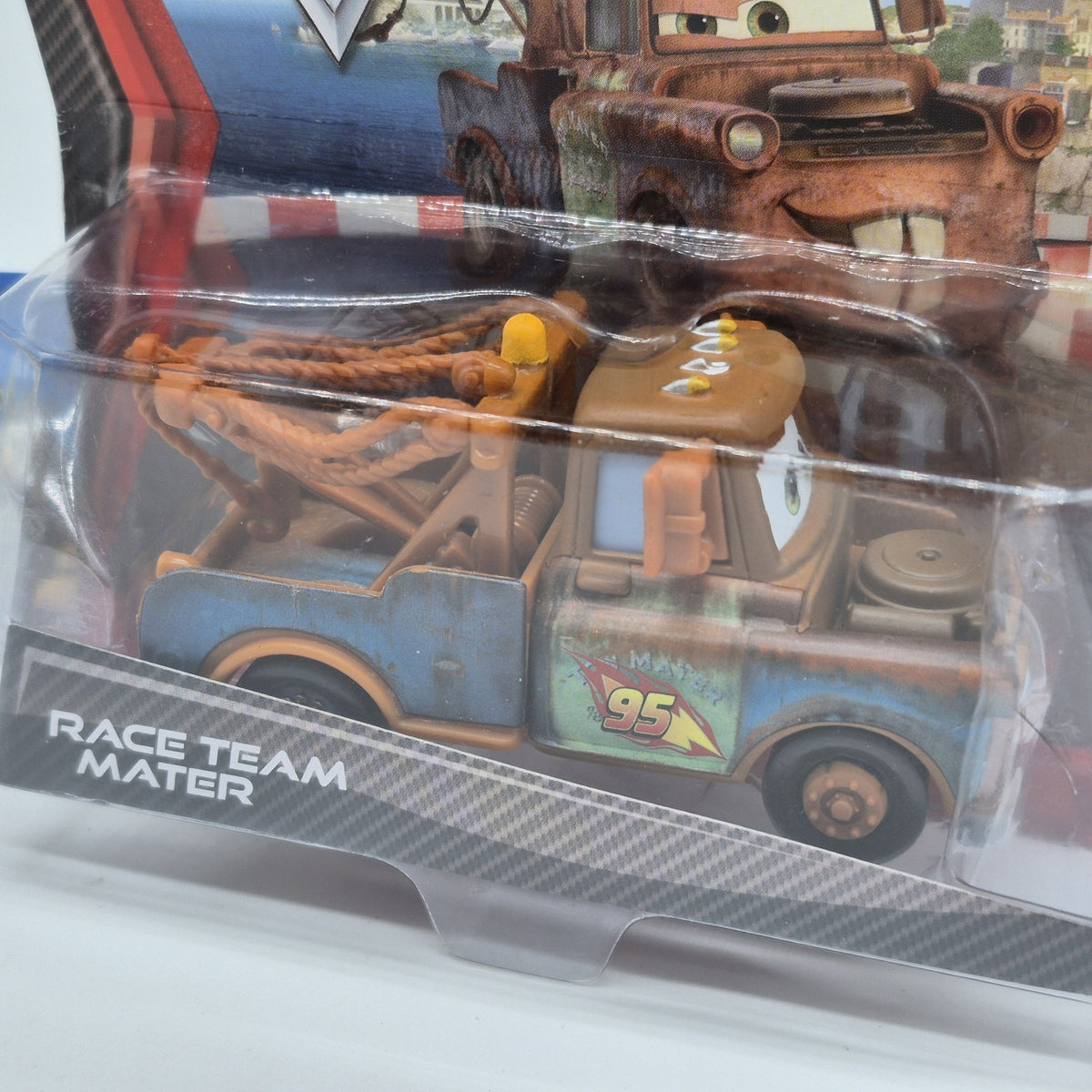 Race Team Mater Short Card 2011 Disney Pixar Cars 2 Diecast Toy 1:551