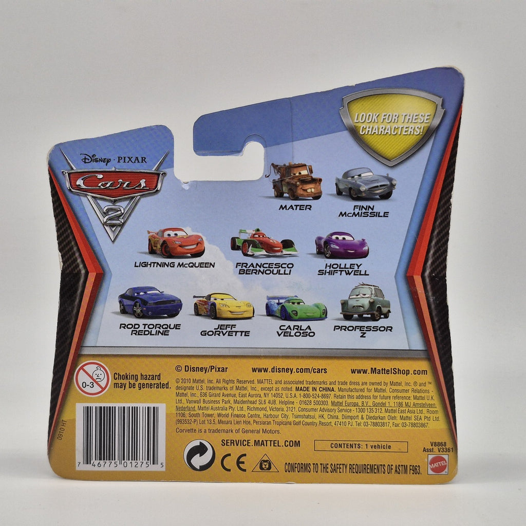 Race Team Mater Short Card 2011 Disney Pixar Cars 2 Diecast Toy 1:552