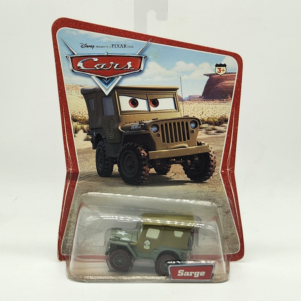 DISNEY PIXAR CARS SARGE IN GREEN 2006 DESERT SERIES 1942 WW II WILLEY ARMY JEEP0
