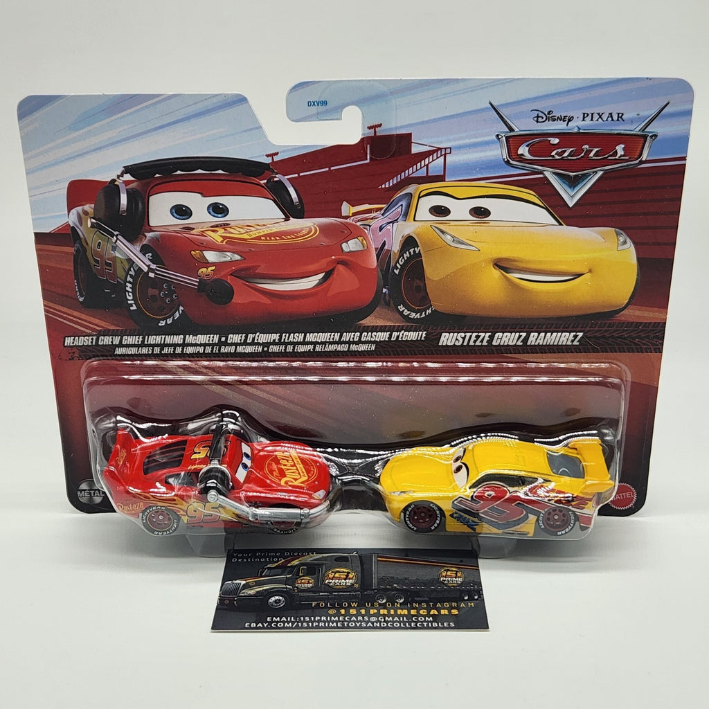 Disney Pixar Cars Headset Crew Chief Lightning McQueen & Rusteze Cruz Ramirez 0