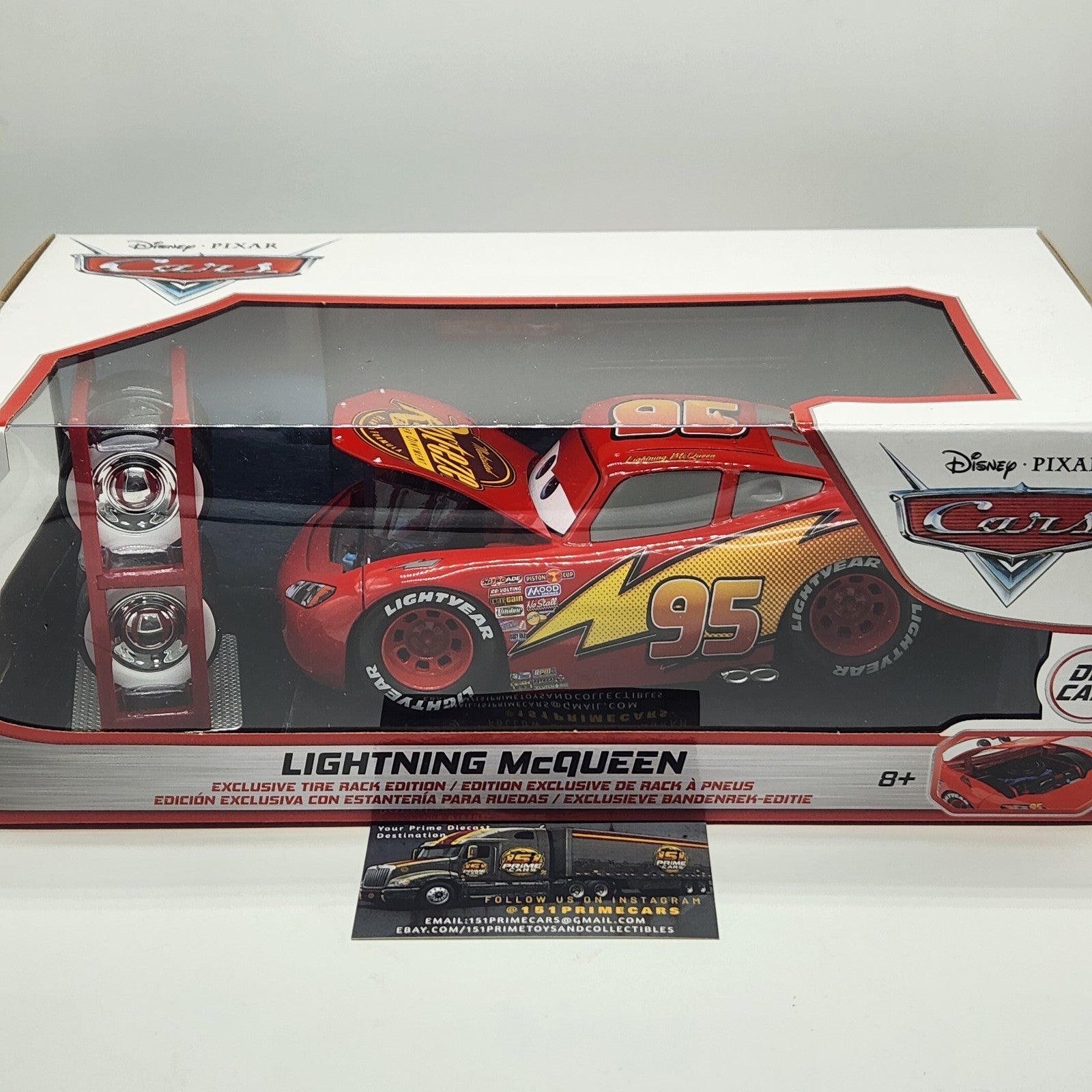 Jada Toys 1/24 Lightning McQueen Diecast Car   97751 Hollywood Rides 20251
