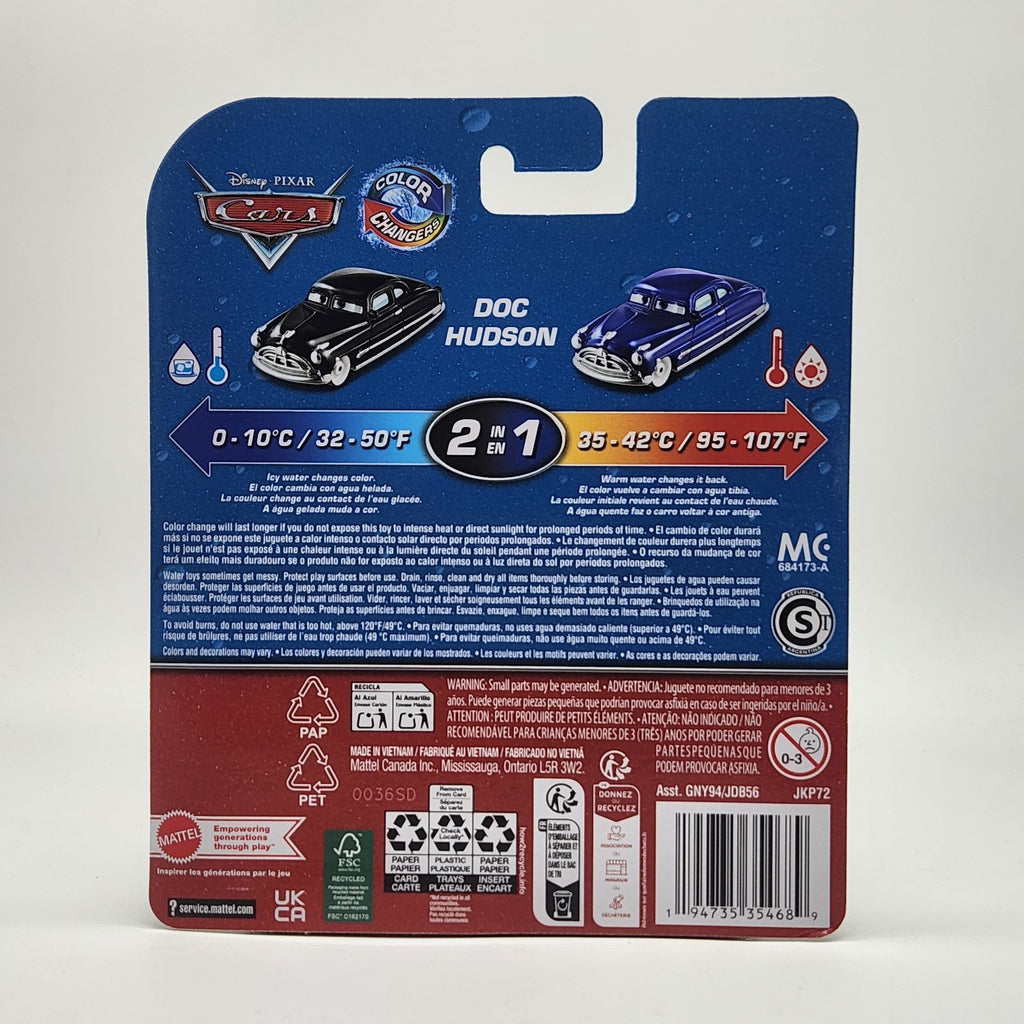 Disney Pixar Cars Color Changers Doc Hudson Diecast Car 1:55 Plastic Toy2