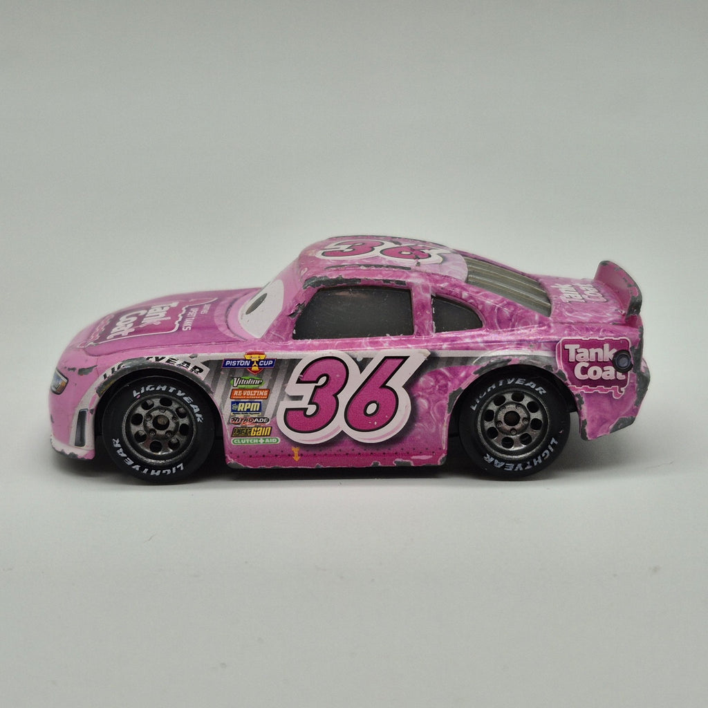 DISNEY PIXAR CARS REB MEEKER #36 TANK COAT PINK 1:55 DIECAST 3 PISTON CUP RACER2
