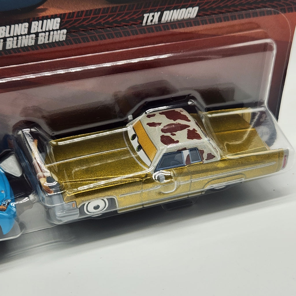 Disney Pixar Cars Bling Bling Lightning McQueen and Tex Dinoco 1:55 Diecast2