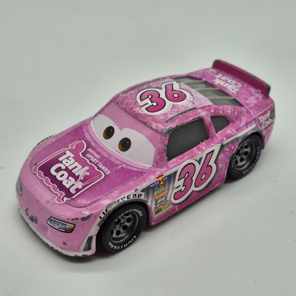 DISNEY PIXAR CARS REB MEEKER #36 TANK COAT PINK 1:55 DIECAST 3 PISTON CUP RACER1