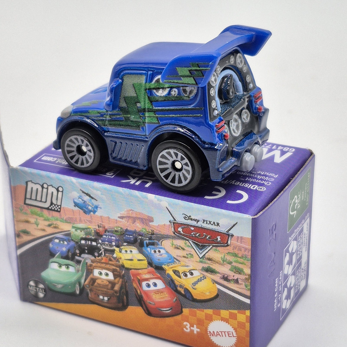 DJ Tuners Disney Pixar Cars Mini 1:87 Scale Diecast Toy Car Blue Mattel NEW1
