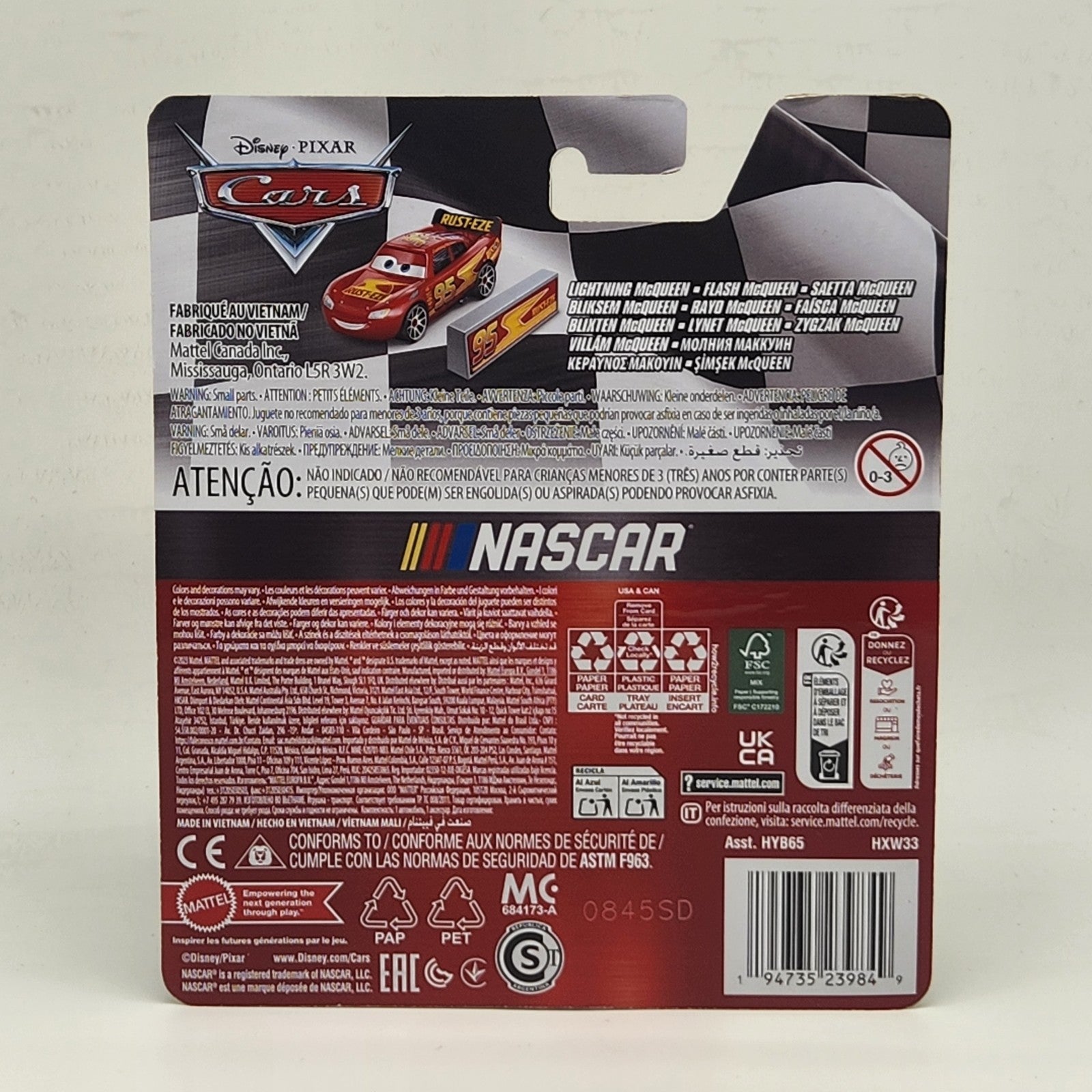 Lightning Flash Rayo McQueen Rust-Eze 95 Nascar #95 Disney Pixar Cars 2024 1:55 3