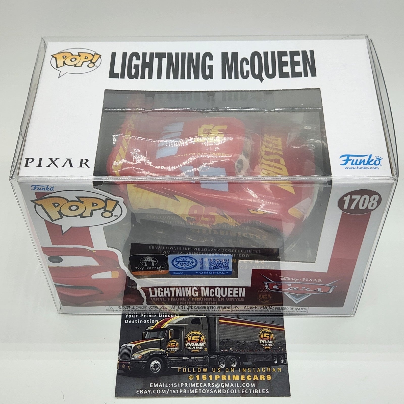 Funko Pop! Vinyl Disney Pixar Cars Lightning McQueen 1708 - Toy Temple Exclusive2