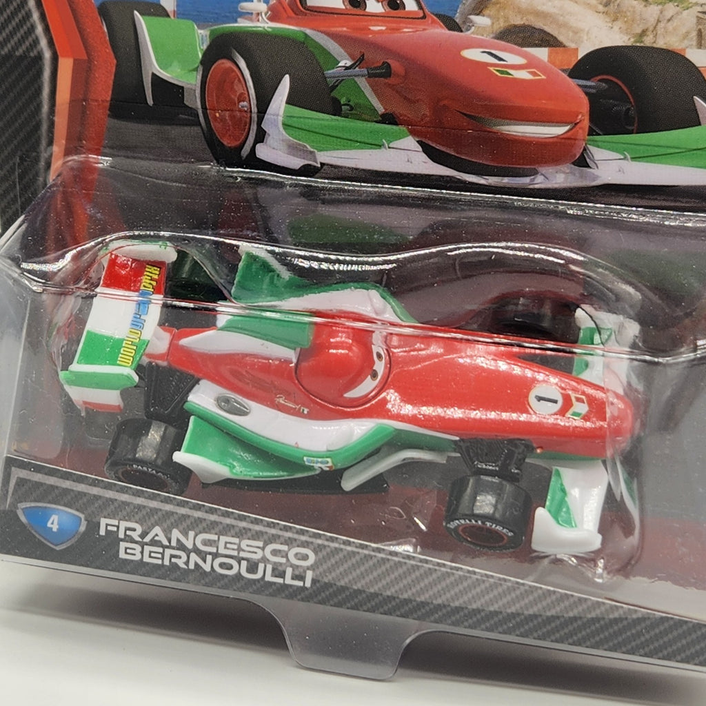 2010 Disney Pixar Cars 2 Francesco Bernoulli #4 Diecast Mattel New 1:55 1
