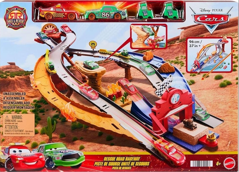 Rescue Road Raceway 2025 Disney Pixar Cars Playset 1:55 Mattel Toy NEW0