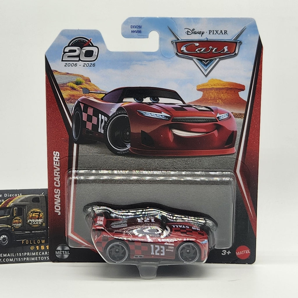 Jonas Carvers 2026 Disney Pixar Cars #123 Next Gen No Stall Car 1:55 Diecast0