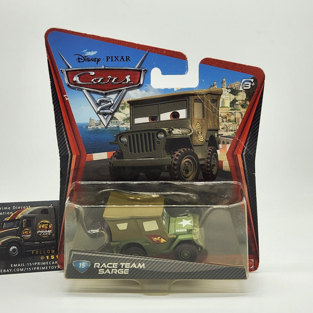 Disney Pixar Cars 2 Race Team Sarge Diecast New 2010 1:55 Mattel Diecast0