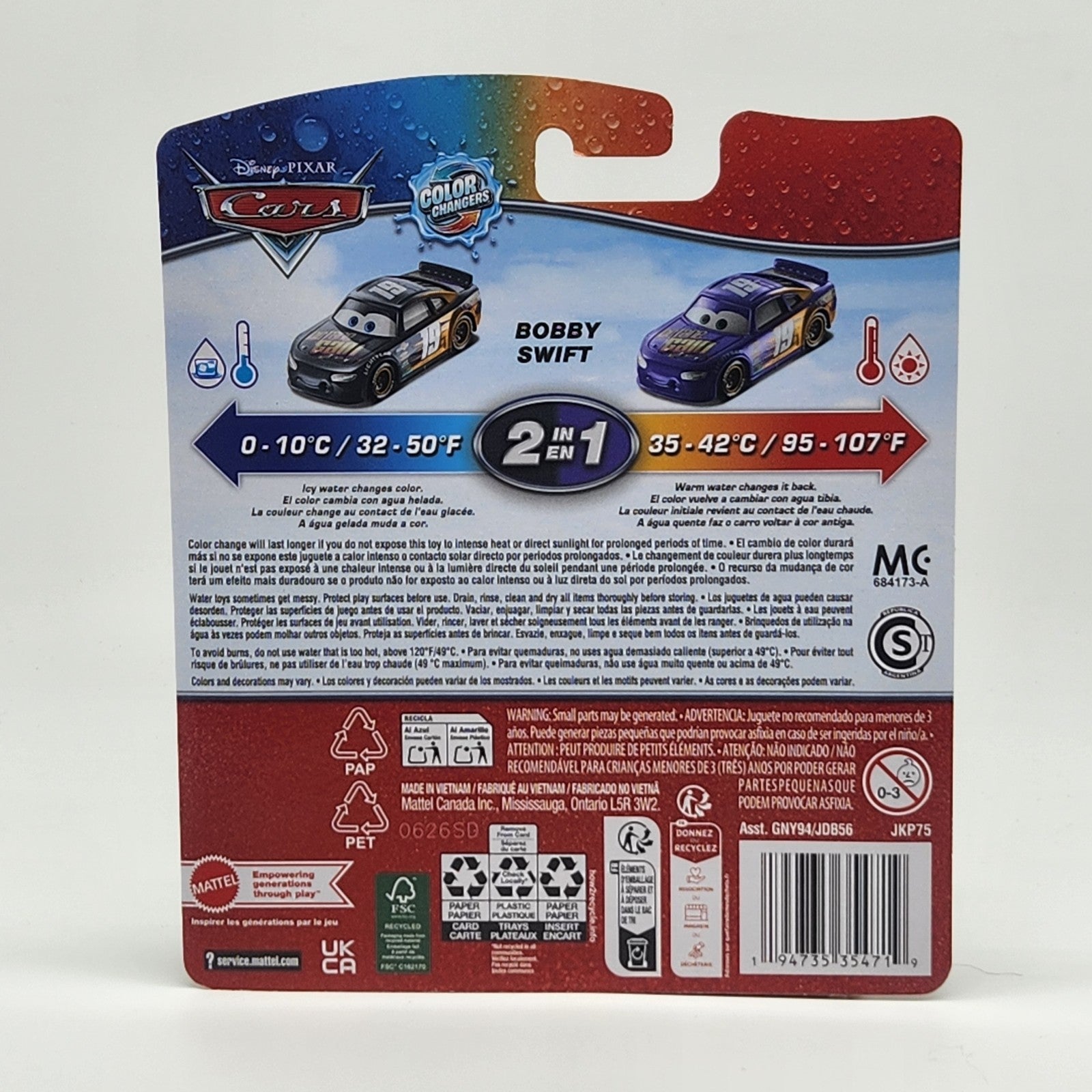 Bobby Swift 2026 Color Changers 2 In 1 Disney Pixar Cars 1:55 Plastic NEW2