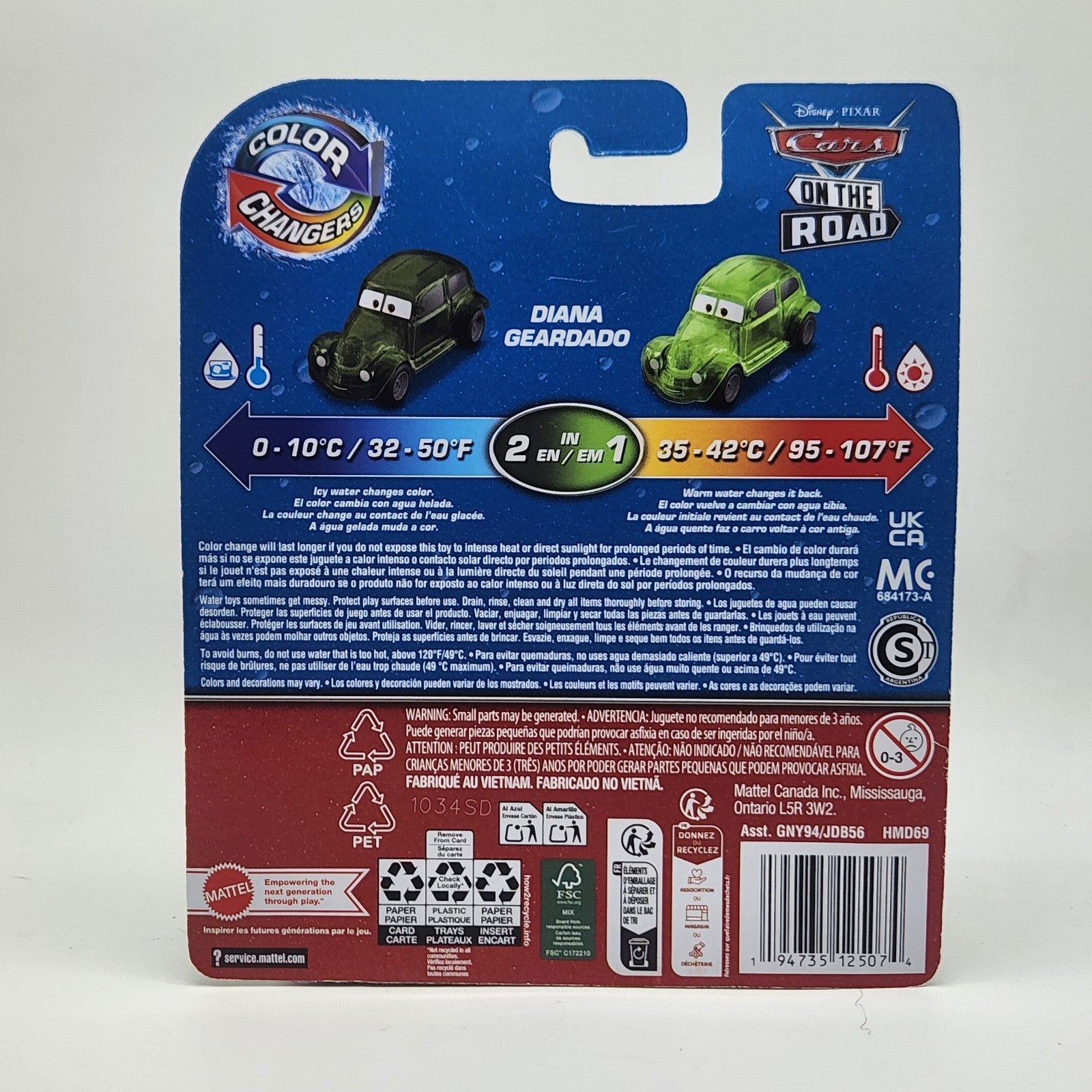 Diana Geardado Disney Pixar Cars On The Road Color Changers 1:55 Diecast Toy2