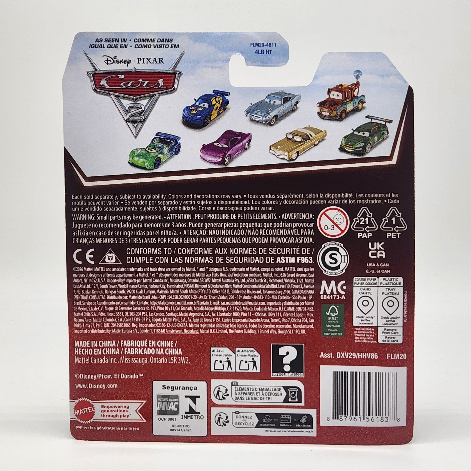 20th Anniversary Disney Pixar Cars Lightning McQueen Racing Wheels   FLM20 2