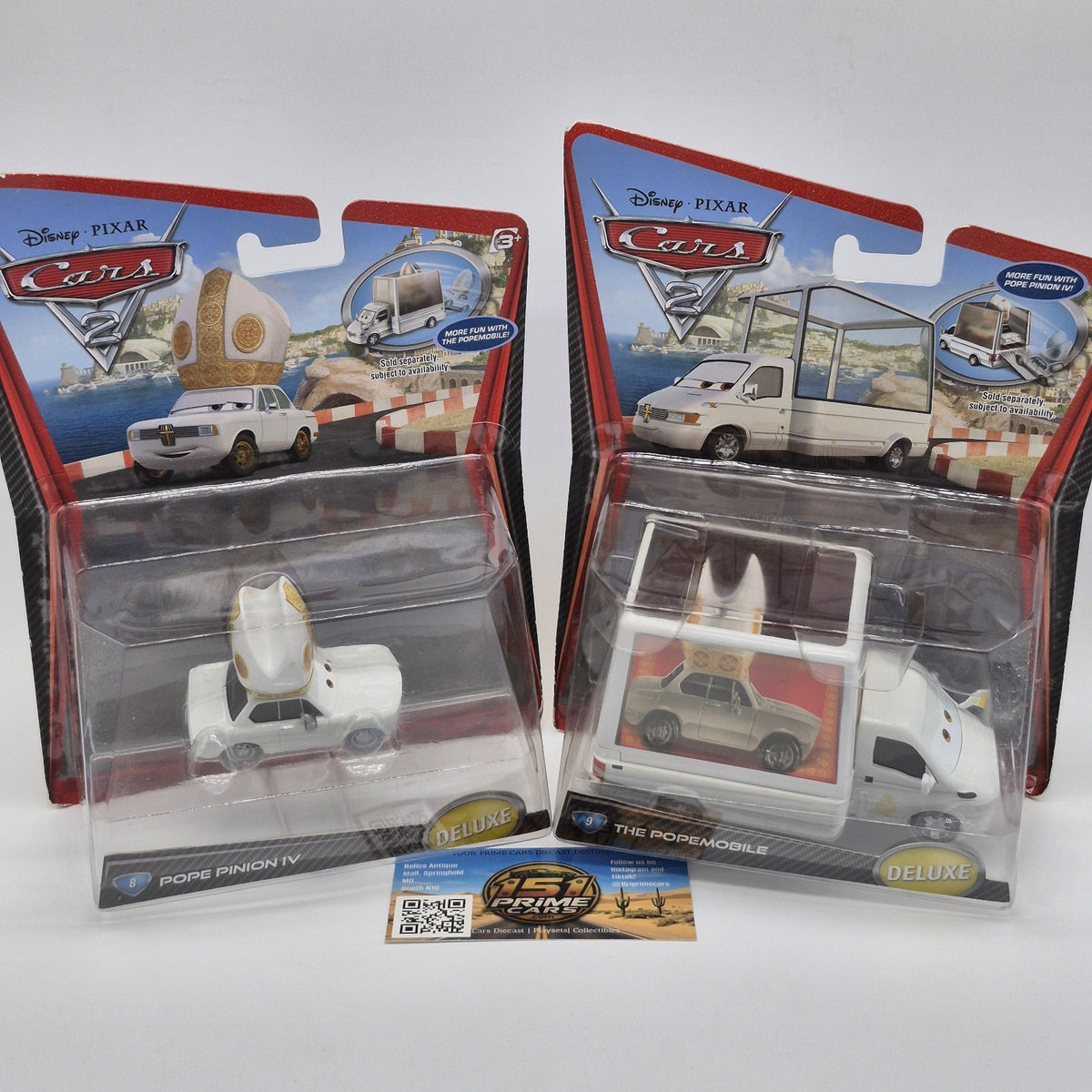 Pope Pinion IV And The Popemobile Set Disney Pixar Cars 2012 Diecast Toy 1:550