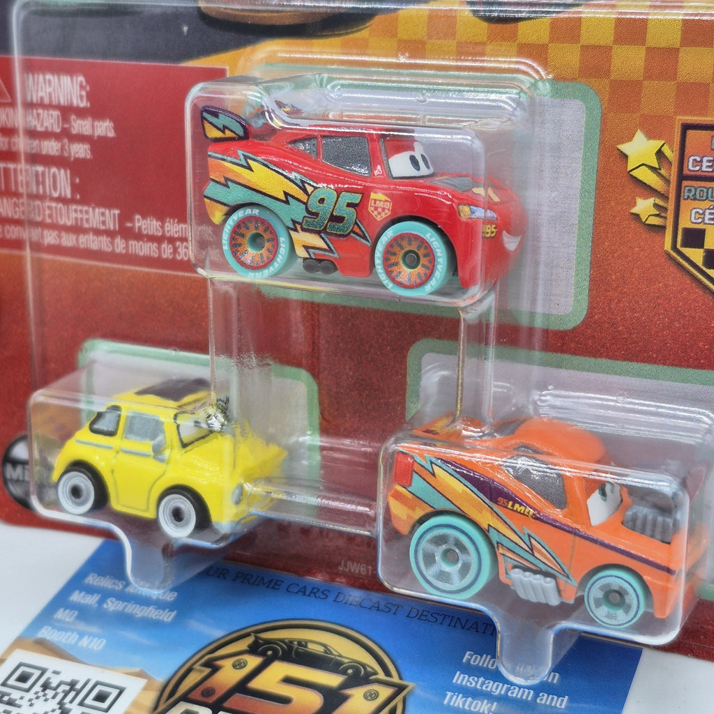 Disney Pixar Cars Race To Celebrate Mini 3 Pack Lightning Mcqueen Snotrod Luigi0