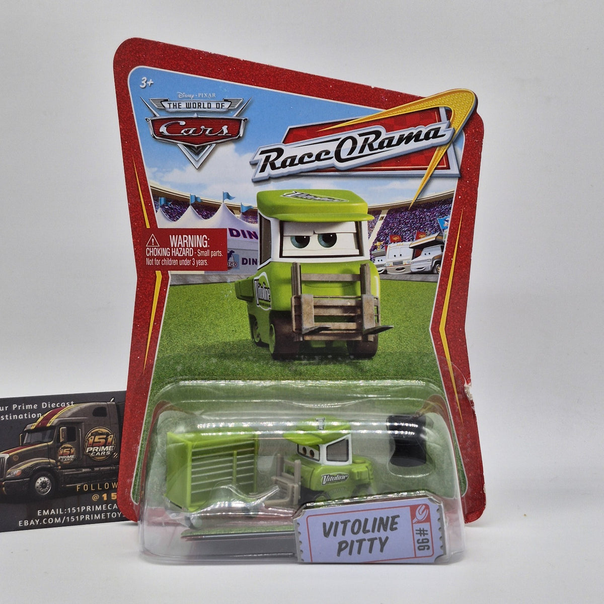 DISNEY PIXAR CARS VITOLINE PiTTY #96 RACE O RAMA SERIES 2009 NEW DIECAST MATTEL0