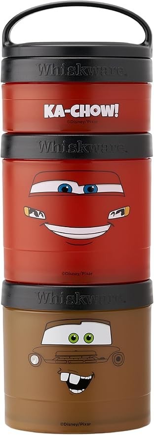Mcqueen And Mater Whiskware Snack Pack 3 Jar And Handle Disney Pixar Cars 0