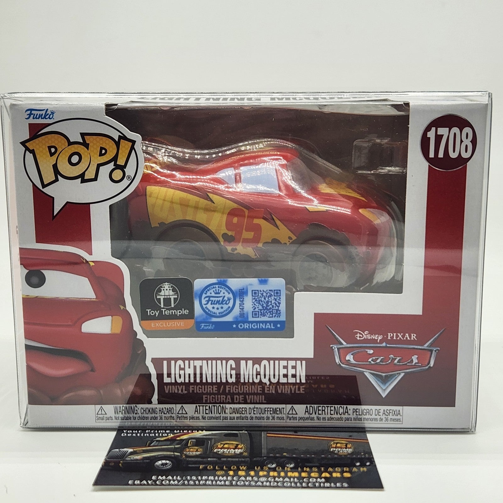 Funko Pop! Vinyl Disney Pixar Cars Lightning McQueen 1708 - Toy Temple Exclusive1